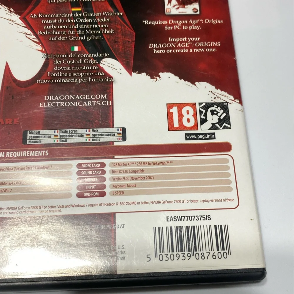 Dragon Age Origins Awakening 2010 PC Game Expansion Pack Complete -Mint Disk